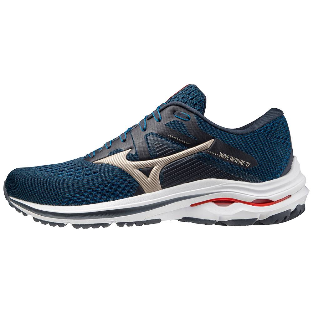 Mens Mizuno Wave Inspire 17 2E (Wide) Running Shoes Navy Philippines (PRVOUQ437)